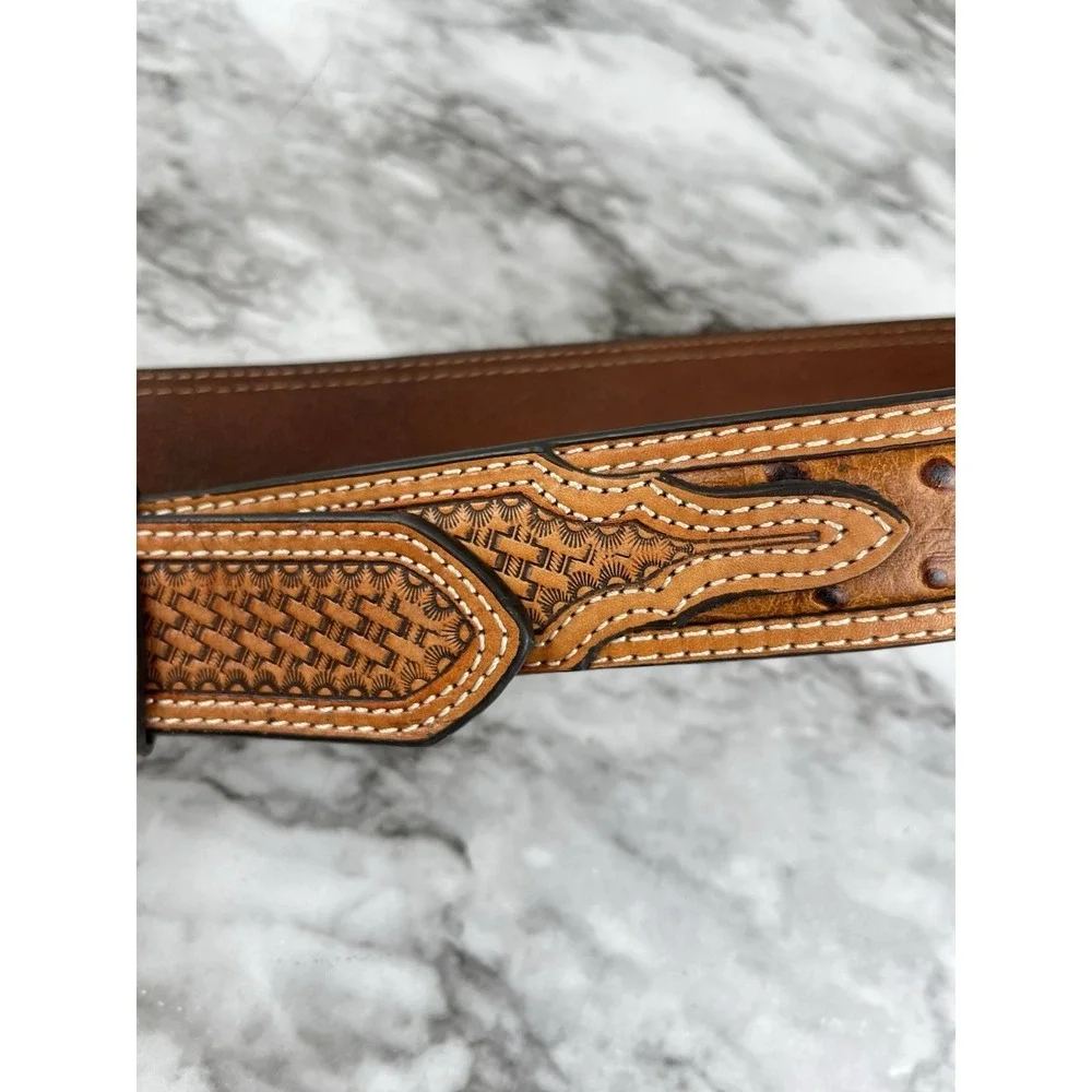 NOCONA‎ Men's Western Style Belt Basketweave Genuine Leather N24580153 Sz 42
